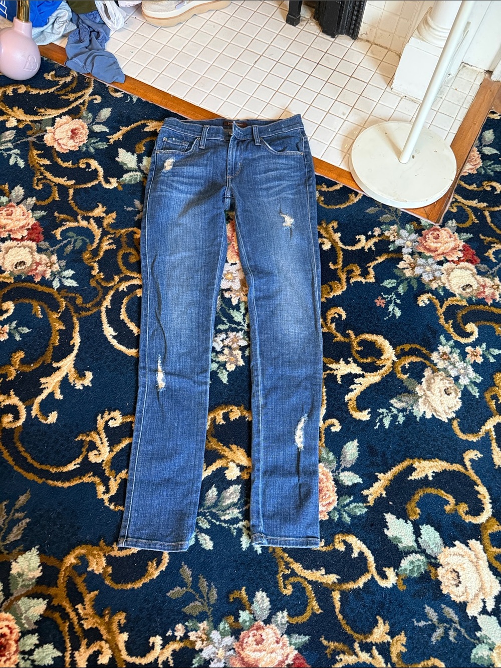 James Jeans Distressed Skinny Jeans - Dark Blue Wash- worn about 3 times